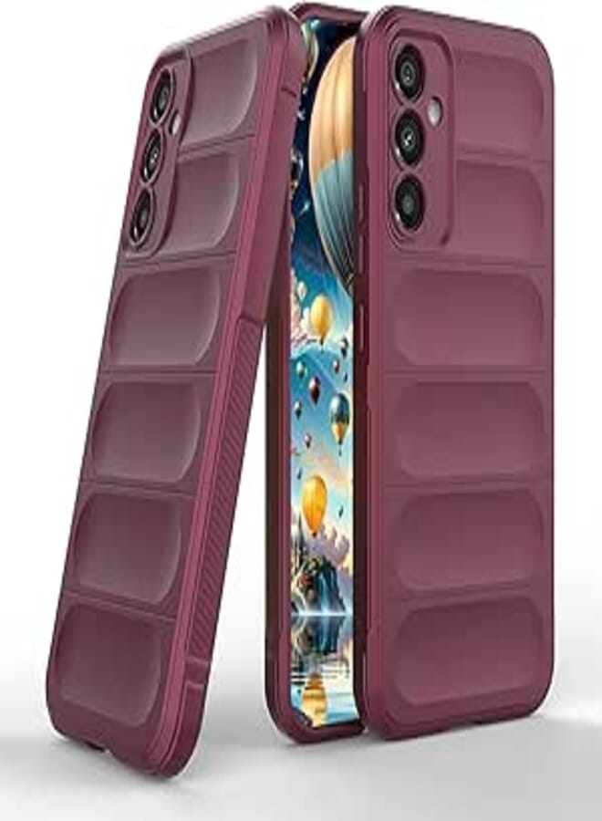 Bump Silicon TPU Shild Case Microfiber Lining with Camera Protection For Samsung Galaxy A35 5G (Wine Red)
